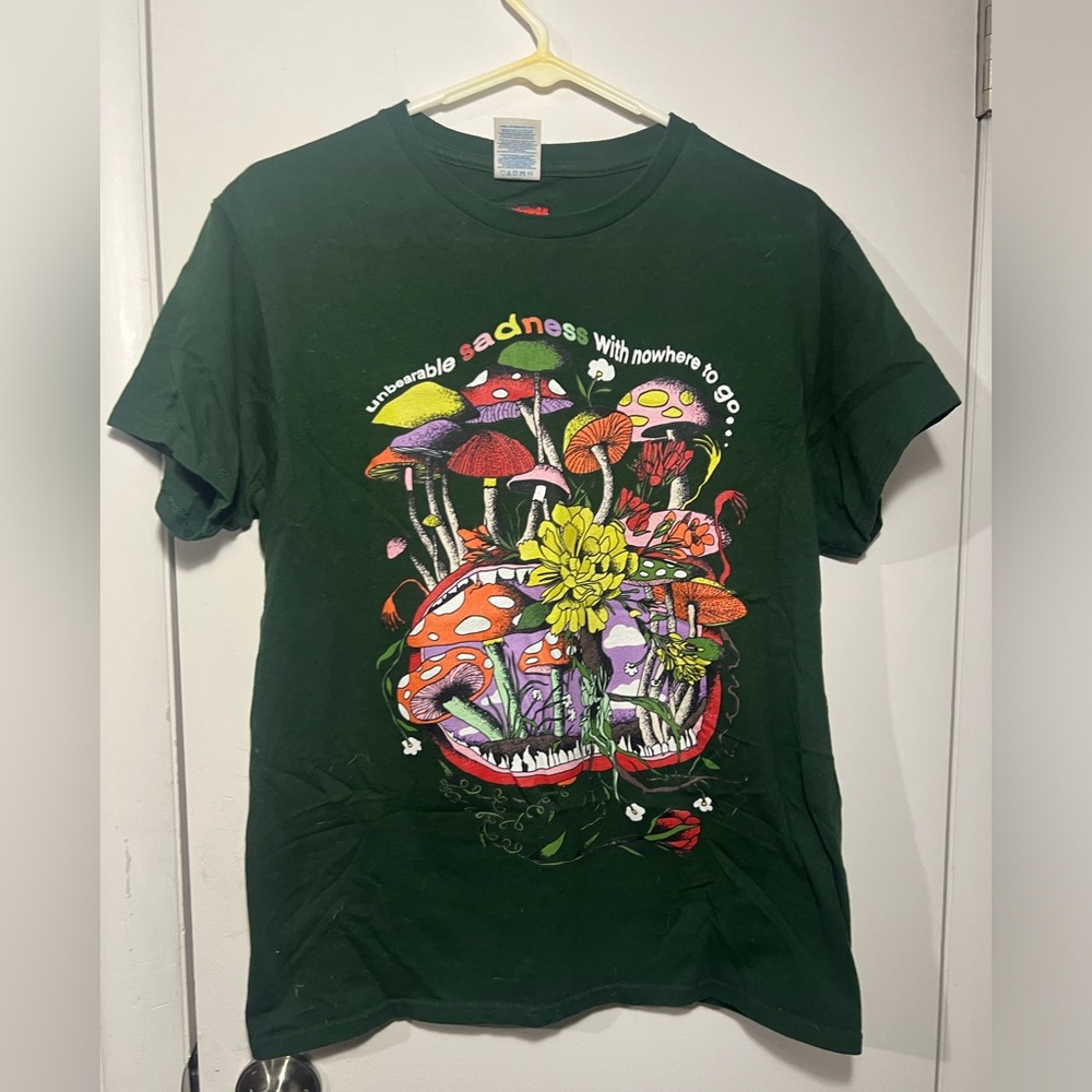 Graphic Green T-Shirt with Mushroom Design Teen Hearts Brand